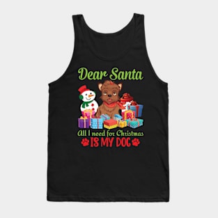 Snow Presents Dear Santa All I Need For Christmas Is My Dog Tank Top